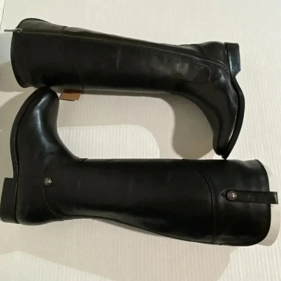 FRYE Melissa Tab Tall Leather Riding Boots Extended Calf(3470110-BKX) 5.5M Black - Picture 12 of 15